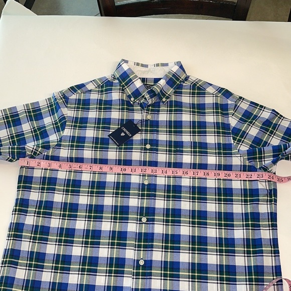 Cremieux Classics Cotton Short-Sleeve Button Down Blue Shirt Size Large NWT - Picture 9 of 15